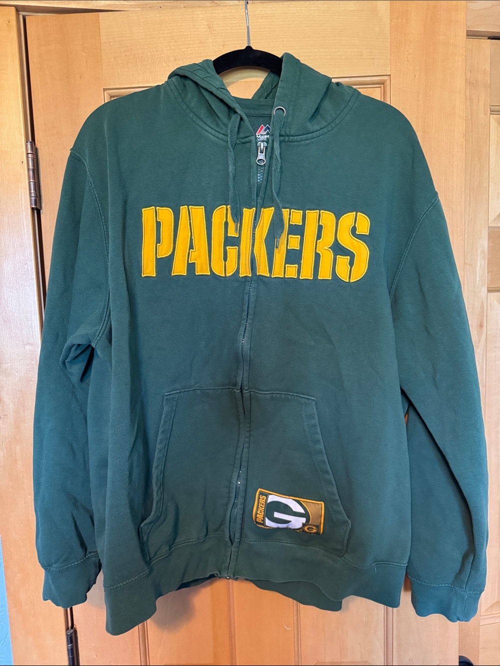 Majestic Green & Yellow Packers Full-Zip Hoodie men’s XL